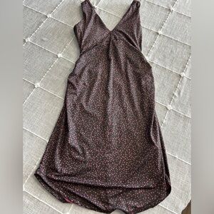 Prana V-Neck dress in Black with Pink Speckle Print